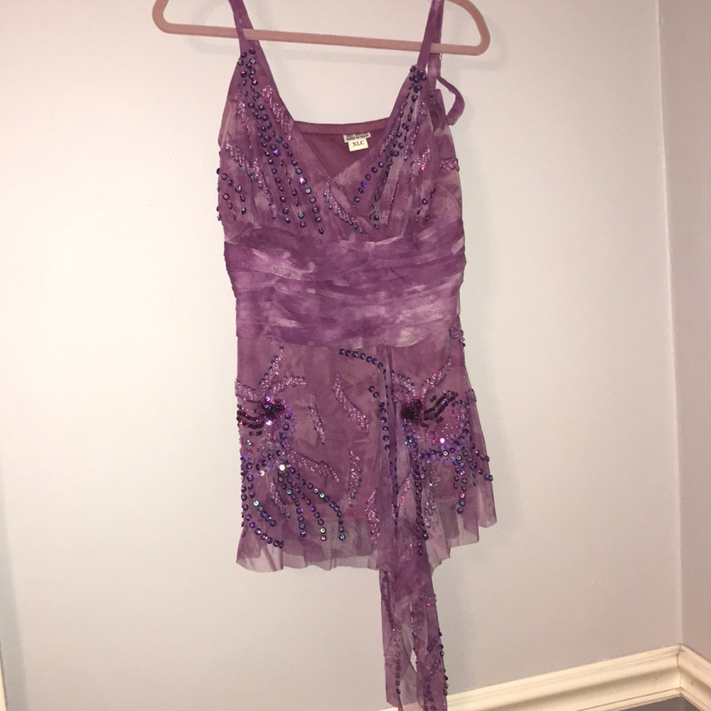 Purple Beaded Dance Costume
